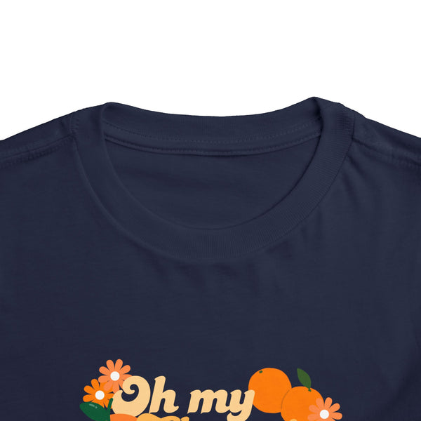 Toddler Tee — "Oh My Clementine" Cute Orange Fruit Graphic