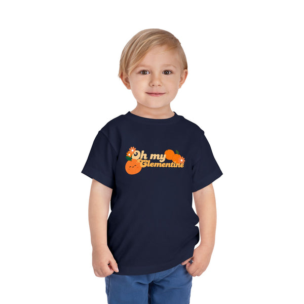 Toddler Tee — "Oh My Clementine" Cute Orange Fruit Graphic