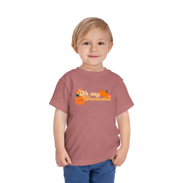 Toddler Tee — "Oh My Clementine" Cute Orange Fruit Graphic