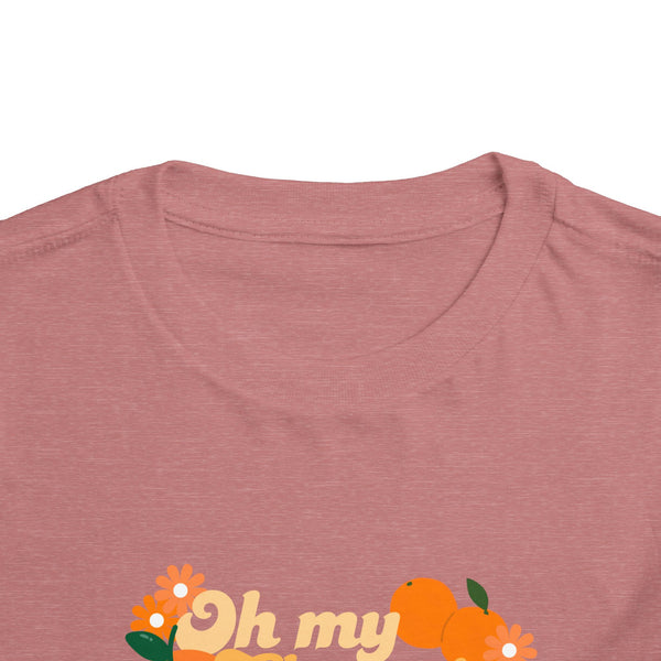 Toddler Tee — "Oh My Clementine" Cute Orange Fruit Graphic