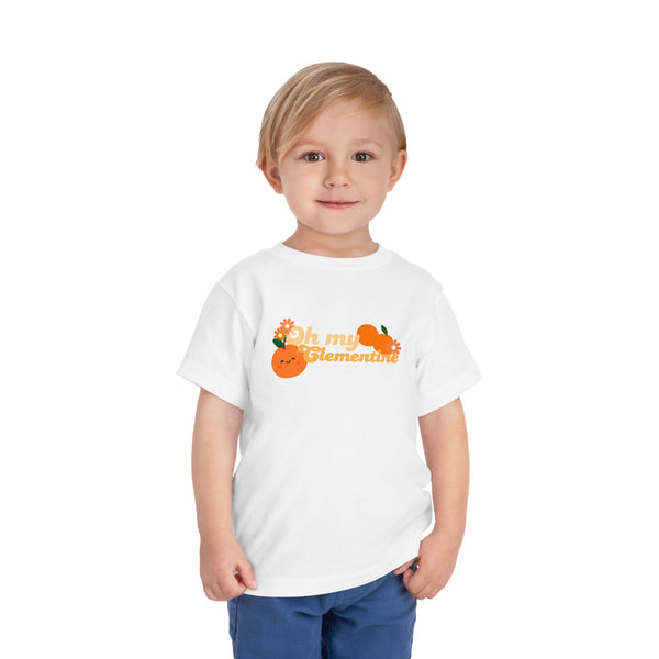 Toddler Tee — "Oh My Clementine" Cute Orange Fruit Graphic