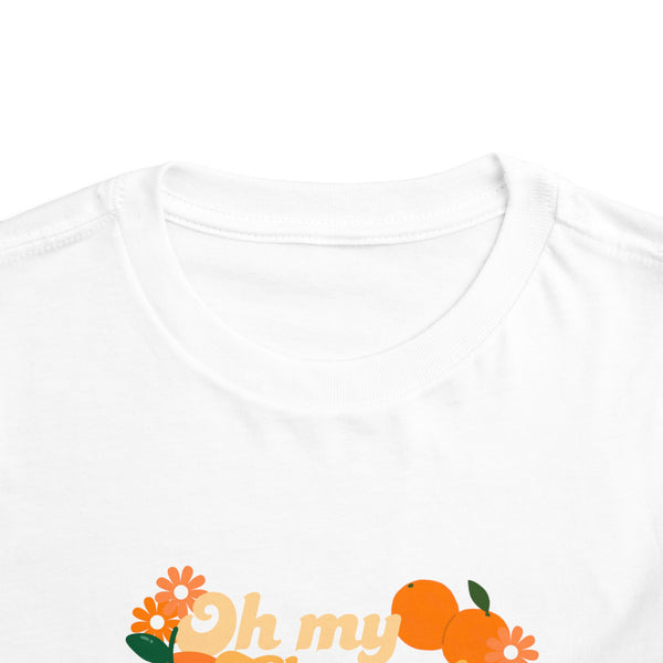 Toddler Tee — "Oh My Clementine" Cute Orange Fruit Graphic