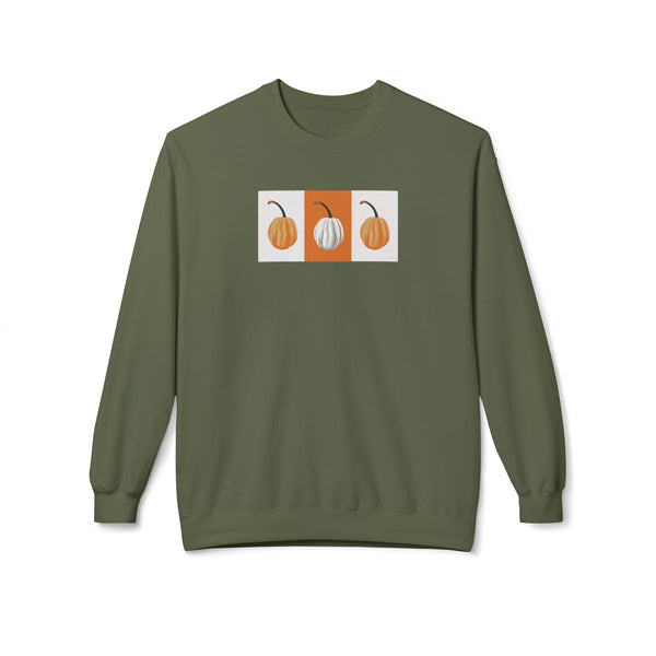 Autumn Harvest Pumpkin Sweatshirt, Cozy Fall Crewneck, Unisex Fleece Sweatshirt, Perfect for Thanksgiving, Seasonal Wardrobe Essential